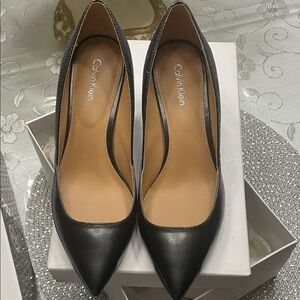 Calvin Klein Black Pointed Toe Heels